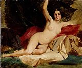 Female Canvas Paintings - Female Nude in a Landscape